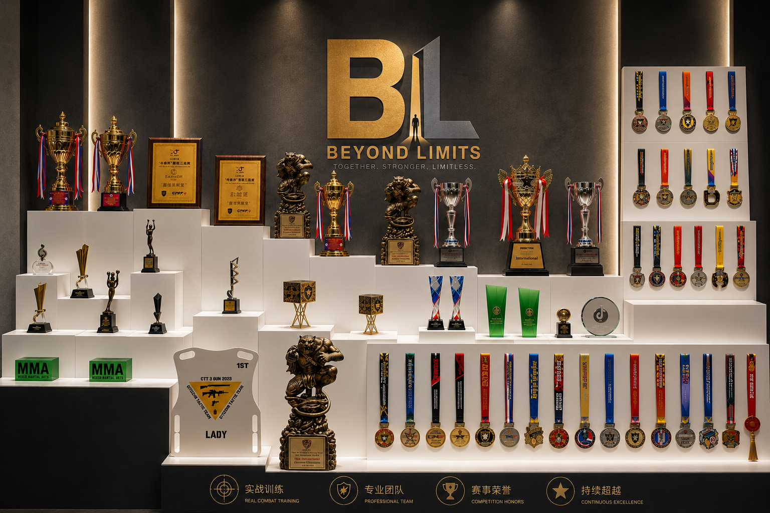 Beyond Limits 奖杯奖牌与品牌荣誉展示墙
