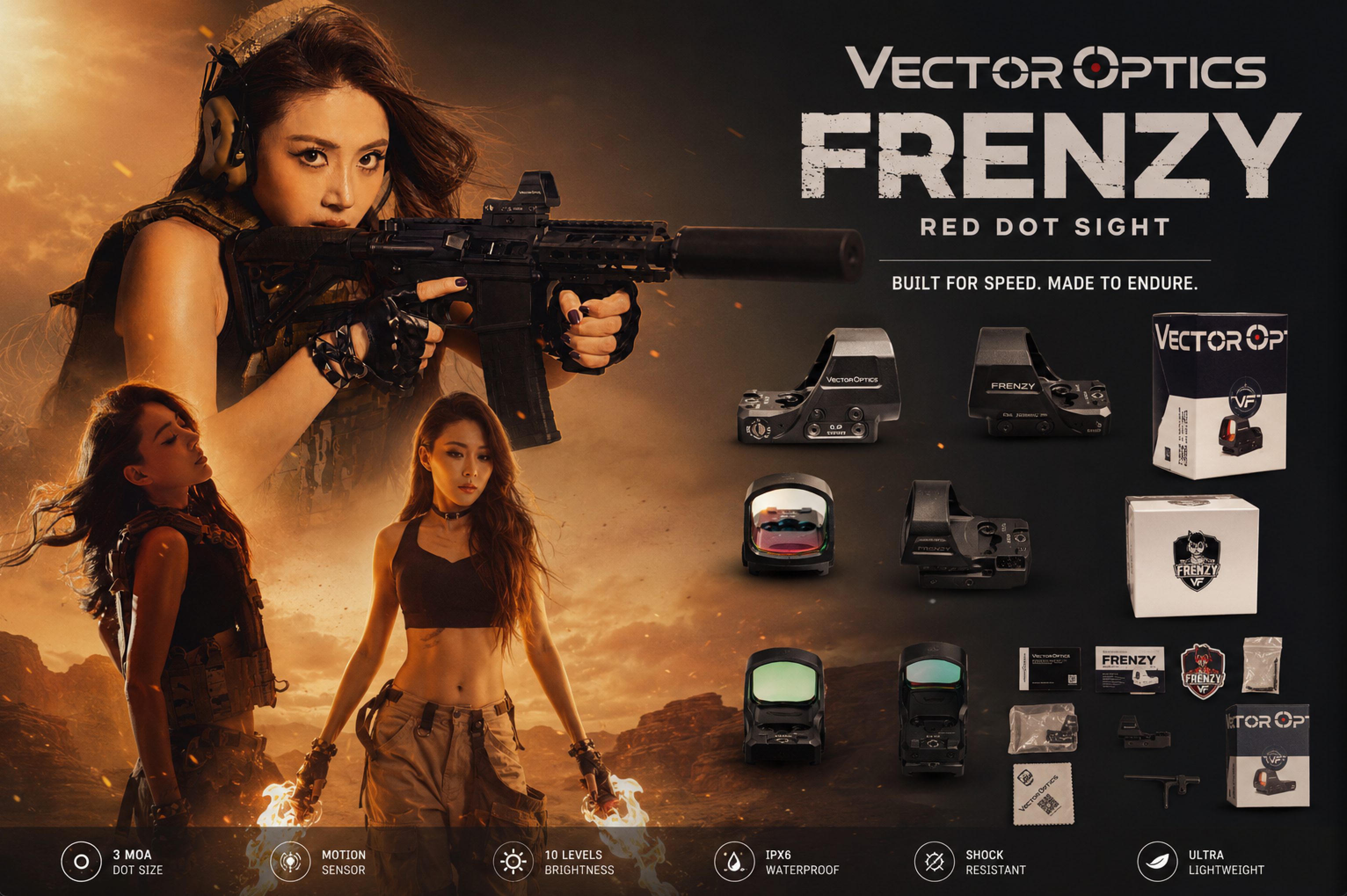 Vector Optics FRENZY 红点瞄具宣传主视觉详情图